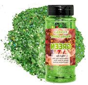 Misto di paillettoni holografici spessi in glitter verde per decorazione del corpo e del festival - fai da te e DIY