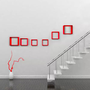 Set 3 Mensole da Parete Cubo in Fibra di Legno Incubo Verde