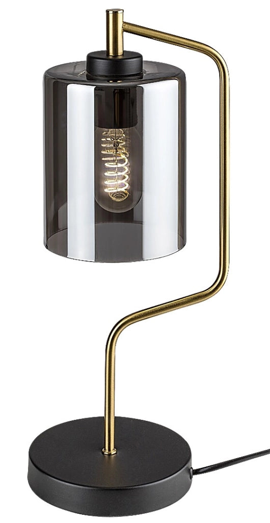 Lampada da tavolo Rabalux Perez nero oro vetro E27 40W