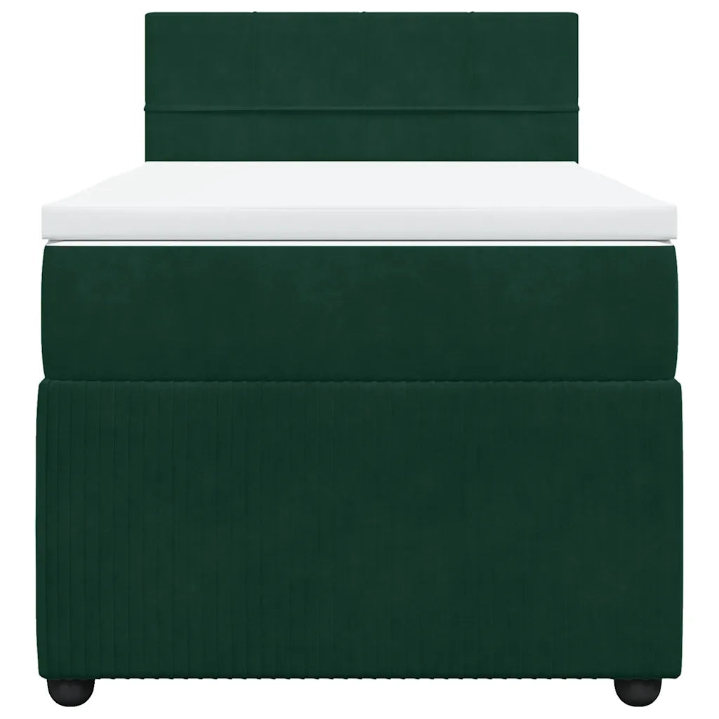 Giroletto a Molle con Materasso Verde Scuro 90x200 cm Velluto 3287653