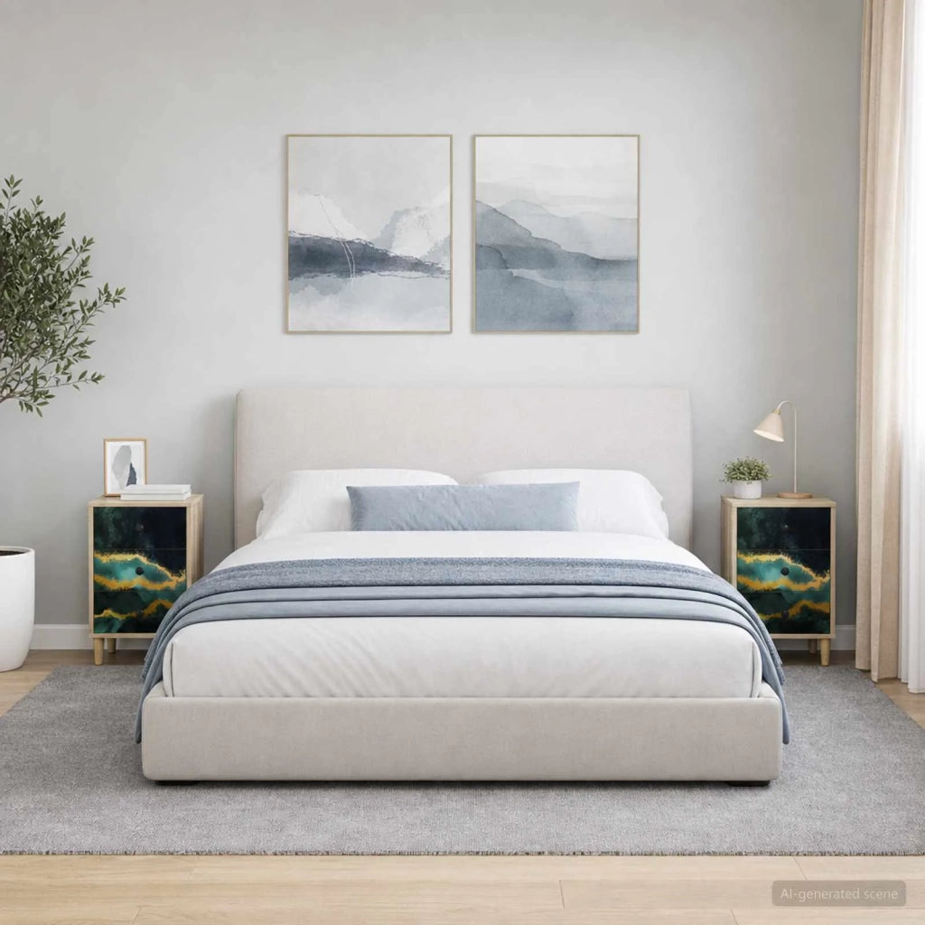 Armadio da Notte WIJHE 2 pz Rovere Sonoma 36 x 33 x 60 cm 8007280