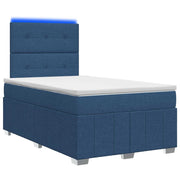 Letto Box Spring LED con Materasso Blu 120 x 200 cm Tessuto 3455583