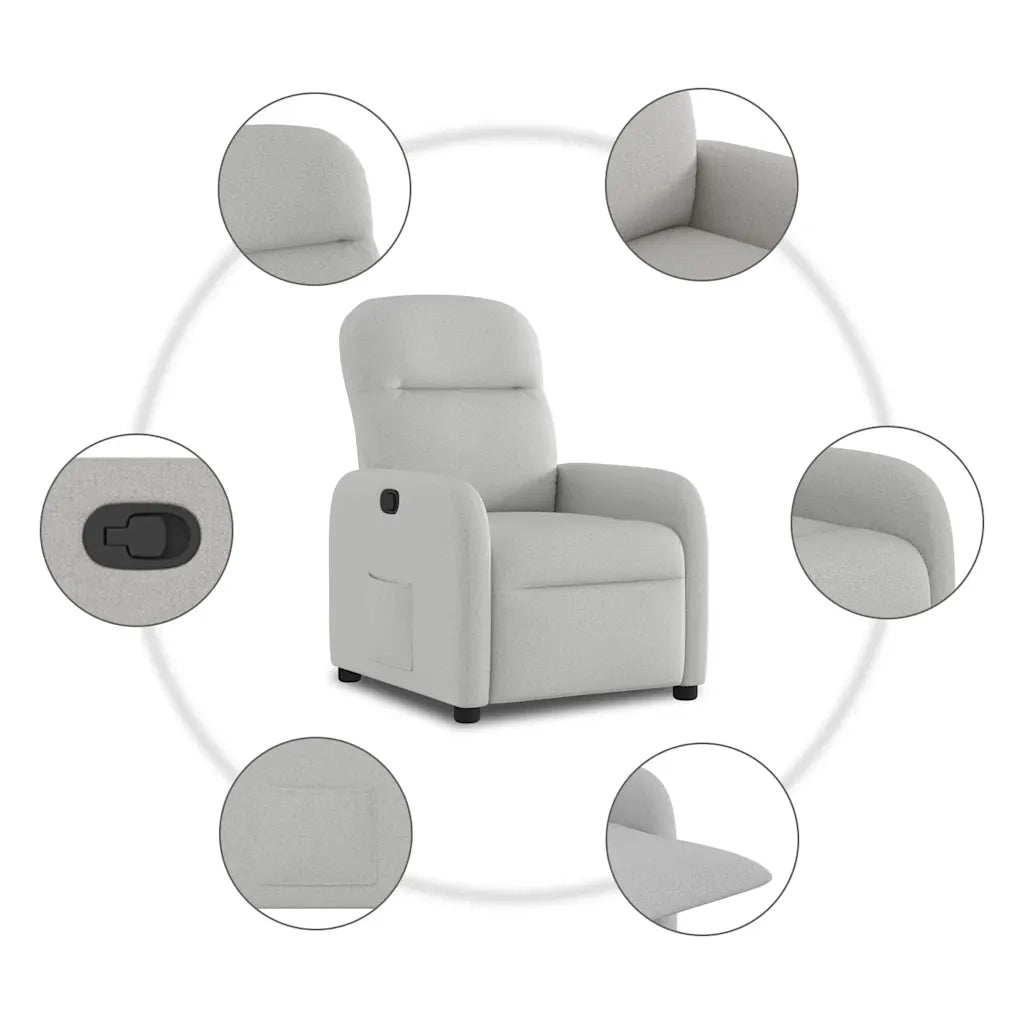 Divano Sedia-Poltrona Reclinabile in Tessuto Grigio Nuvola 269130