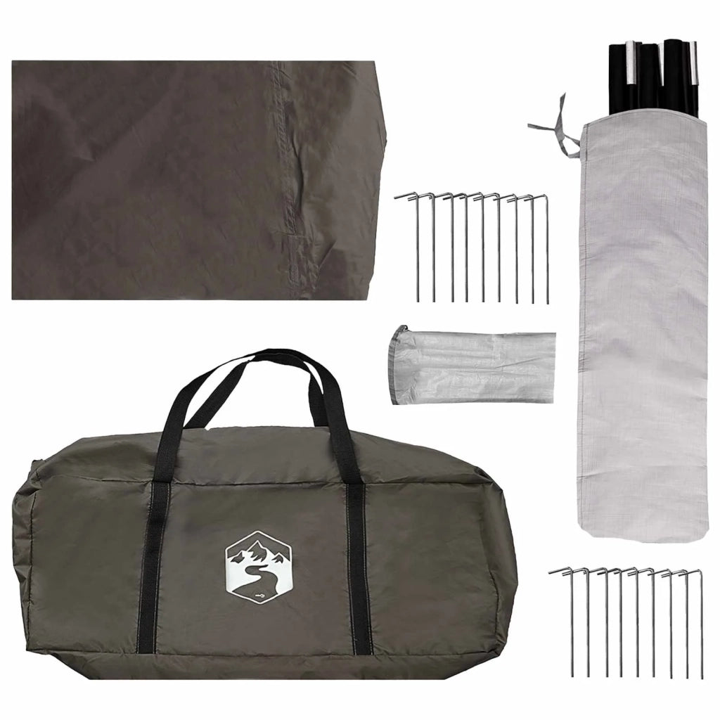 Tenda Familiare con tetto Marrone grigio 600 x 400 x 268 cm 42029015
