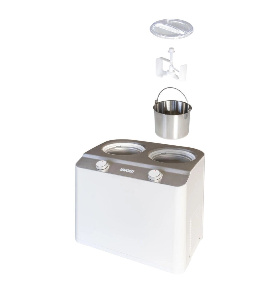 Unold Doppio Gelatiera compressore 2,4 L 250 W Acciaio satinato, Bianco