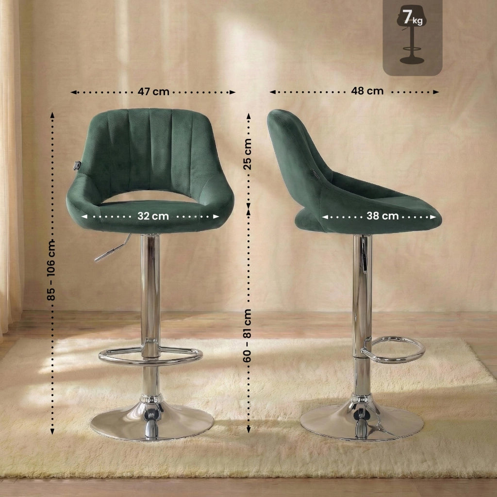 Set di 2 sgabelli da bar Milet velluto C 5
