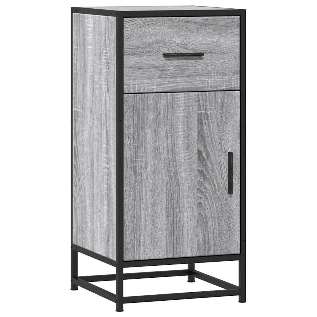 Credenza Grigio Sonoma 35,5x35x76 cm in Truciolato e Metallo 848962