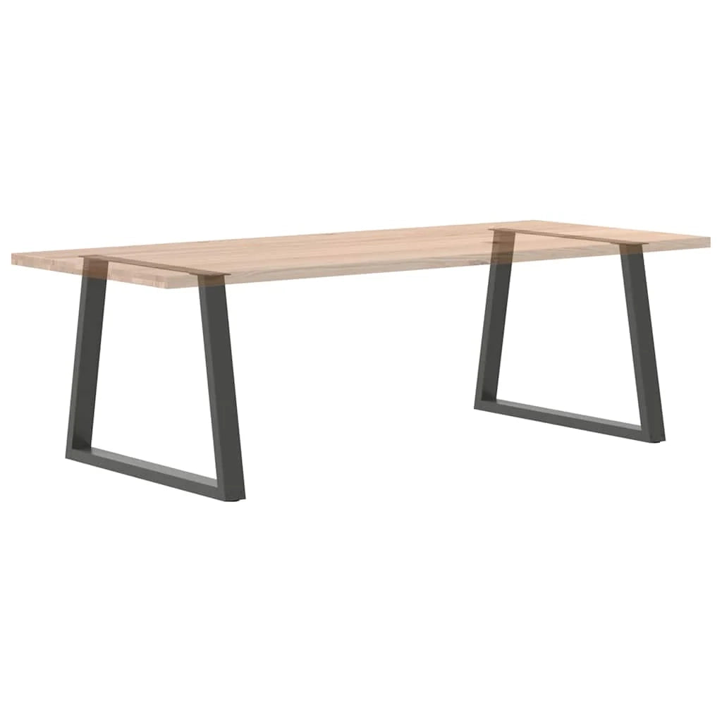 Set di 2 gambe per tavolo da pranzo a V 100 x 72-73 cm con piedini regolabili stile moderno acciaio antracite 02_0056870