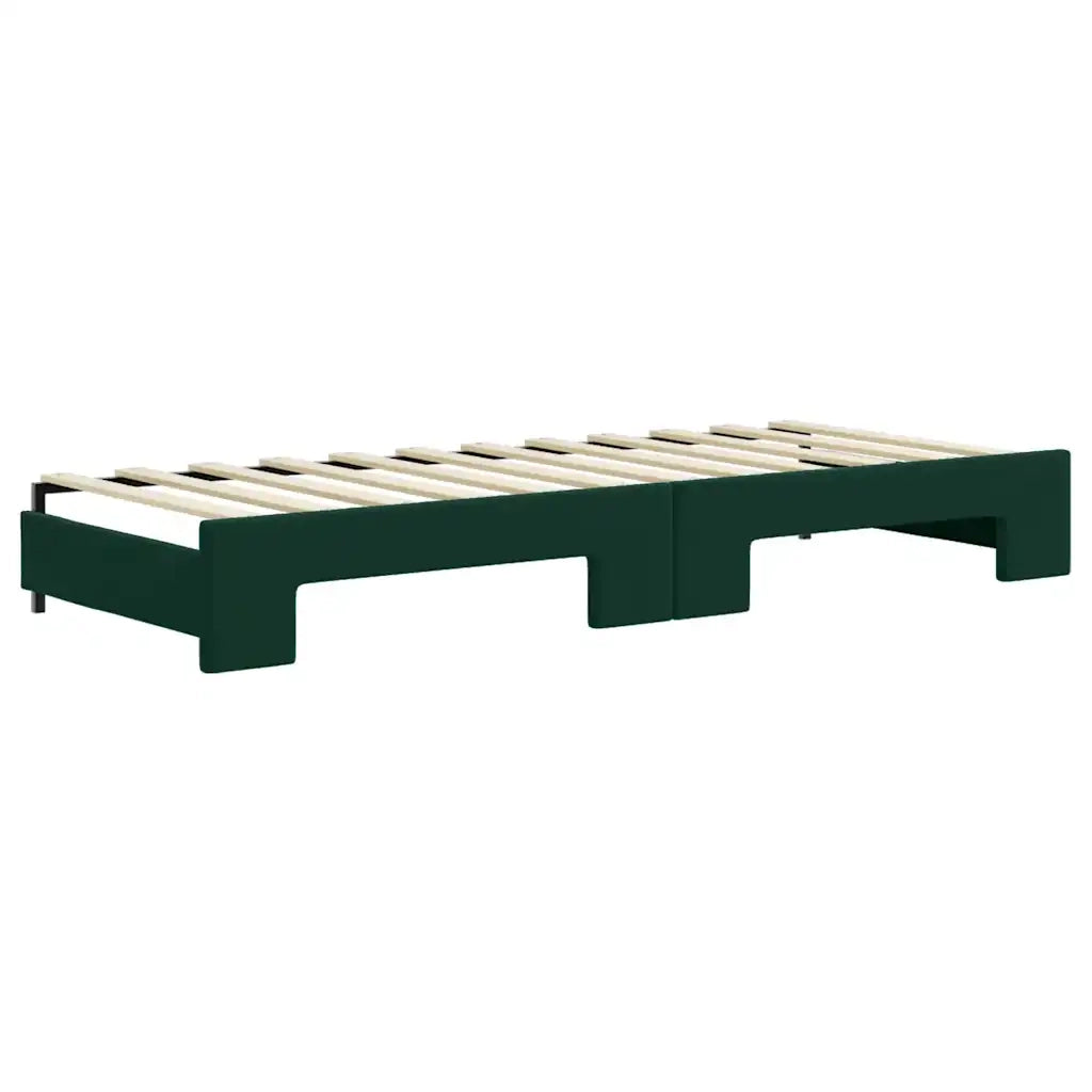 Divano Letto con Letto Estraibile Verde Scuro 80x200cm Velluto