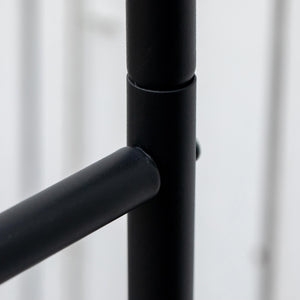 Portalegna per Camino 77x42x105 cm con Ruote in Acciaio Nero