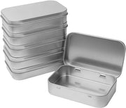 Set di Scatole di Metallo in Acciaio Inox - 6 pezzi - Scatole Portatile - Con Tappi - Dimensioni 9,5x6x2 cm - Scatole di Conservazione