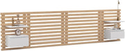 Cabecero de lamas AVA con mesillas colgantes 240 CM madera clara y blanco