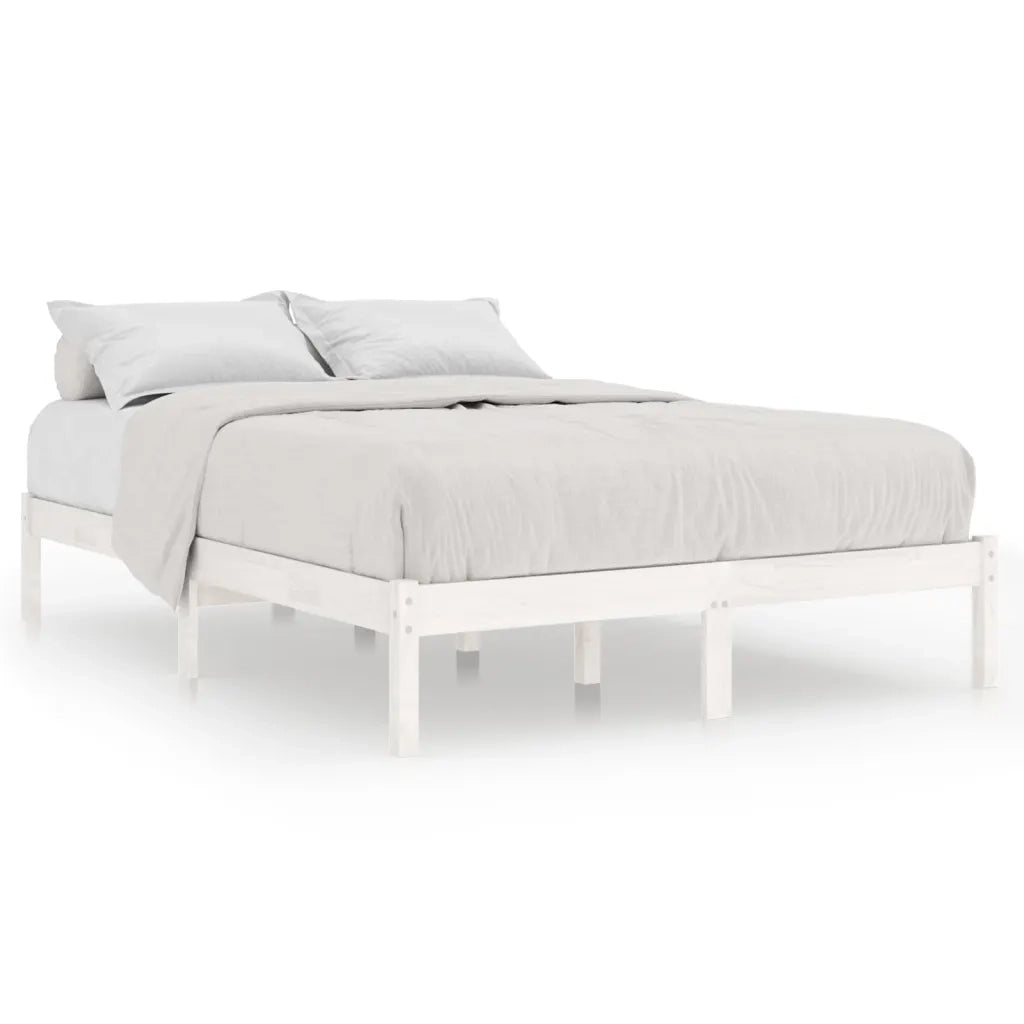 Giroletto-Struttura Letto Bianco in Legno Massello di Pino 140x200 cm 416442