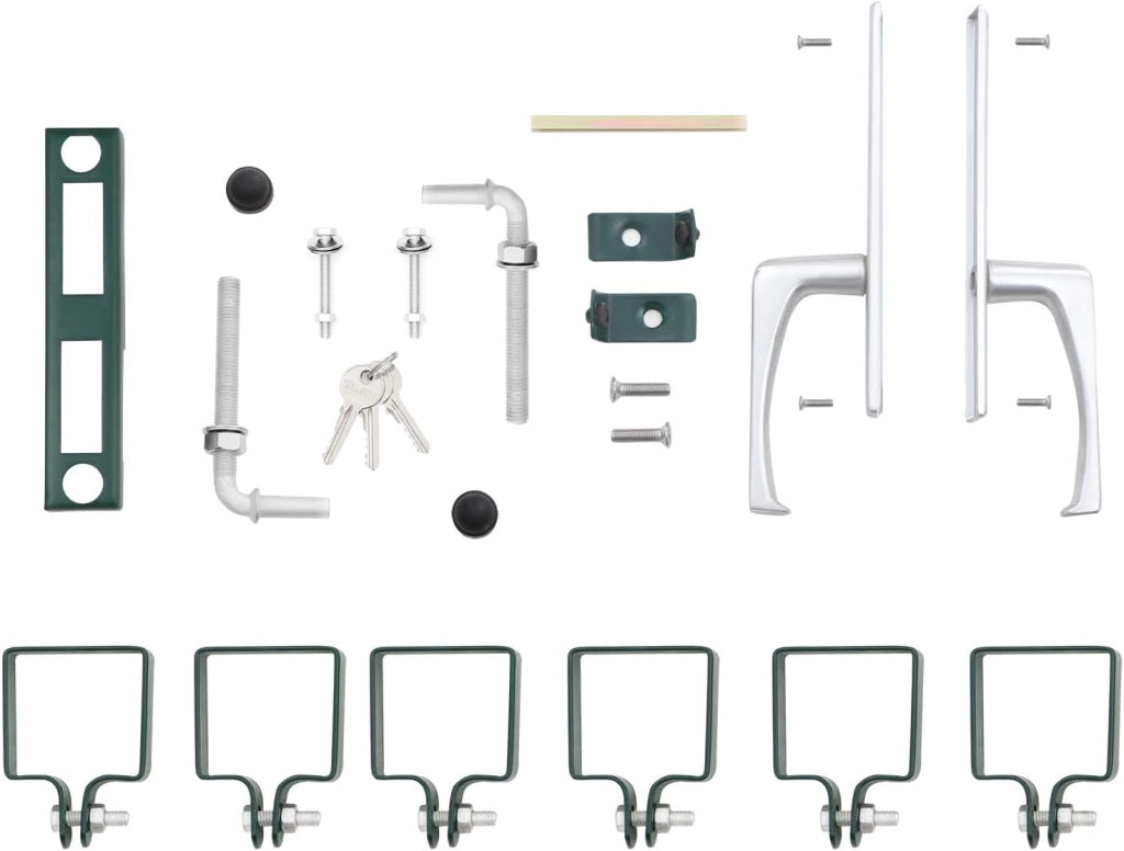 SONGMICS Cancello da Giardino, Cancelletto da Giardino, Acciaio Zincato con Serratura, Porta di 106 x 150 cm (L x H), Tubo Rettangolare, Cancello per Recinzione, Verde GGD200L