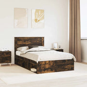 Struttura del letto Rovere fumé 135 x 190 cm Pino massello