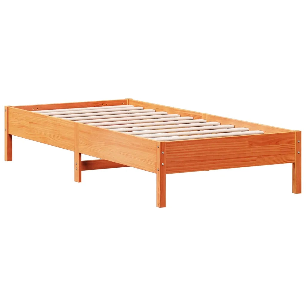 Letto senza Materasso Marrone Cera 100x200 cm in Legno di Pino 842709