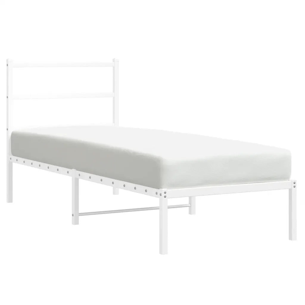 Giroletto senza Materaso con Testiera Metallo Bianco 75x190 cm 355404