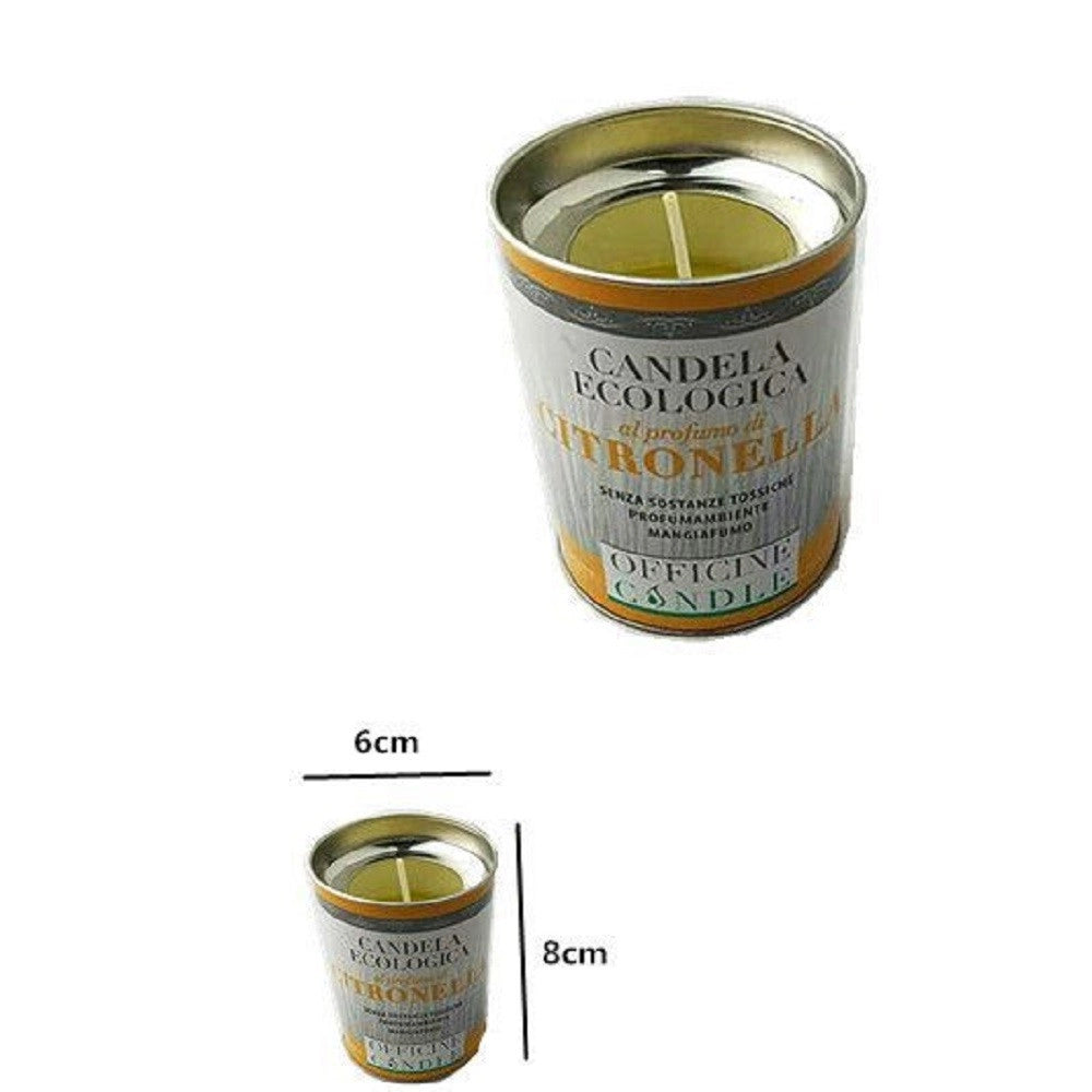 Trade Shop - Set 12 Pezzi Candela Ecologica Al Profumo Di Citronella Anti Zanzare 6 X 8 Cm -