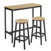 Set Bar Sonoma con Tavolo Alto e 2 Sgabelli in Acciaio
