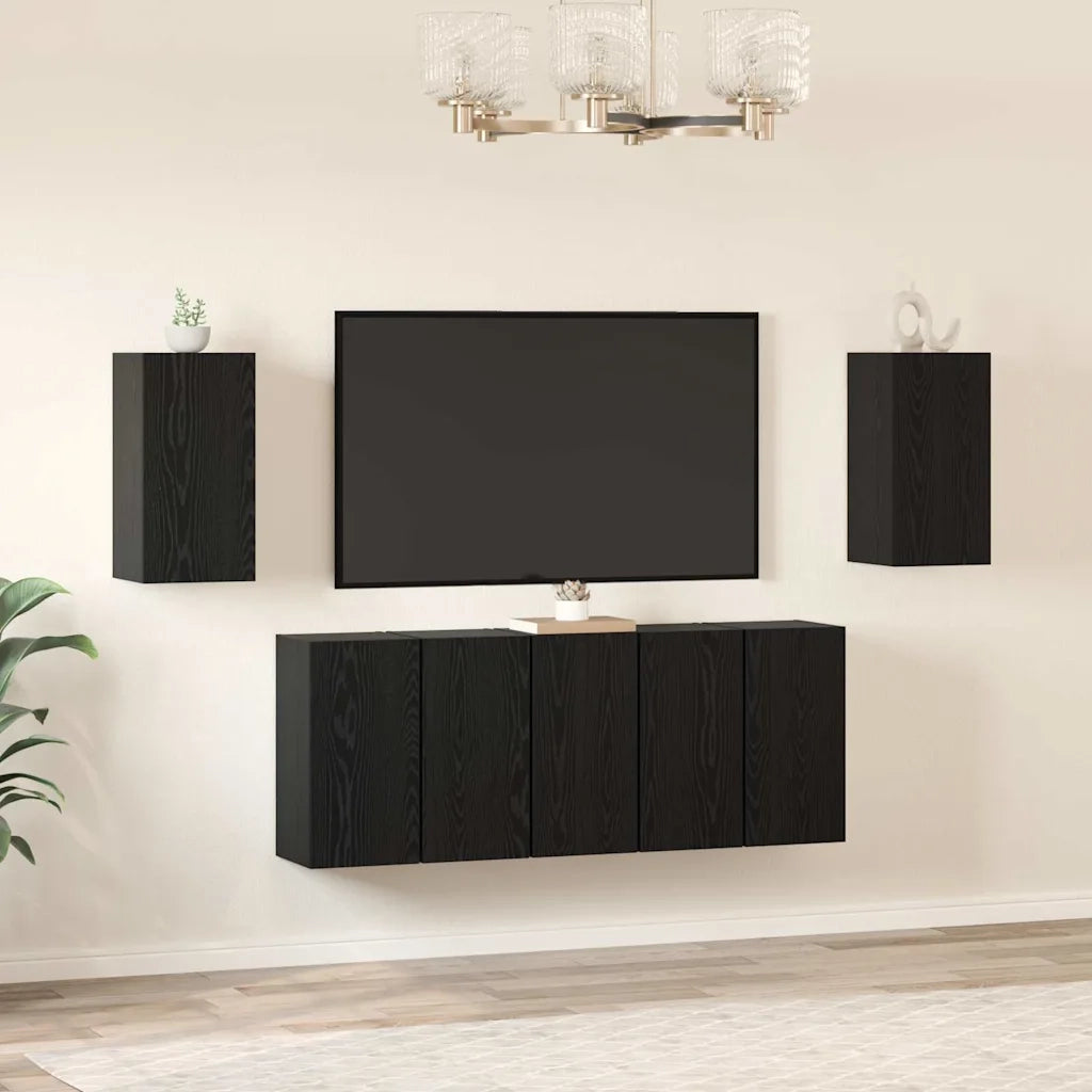 Set mobile TV 7 pcs Rovere Nero 30,5 x 30 x 60 cm 3393145