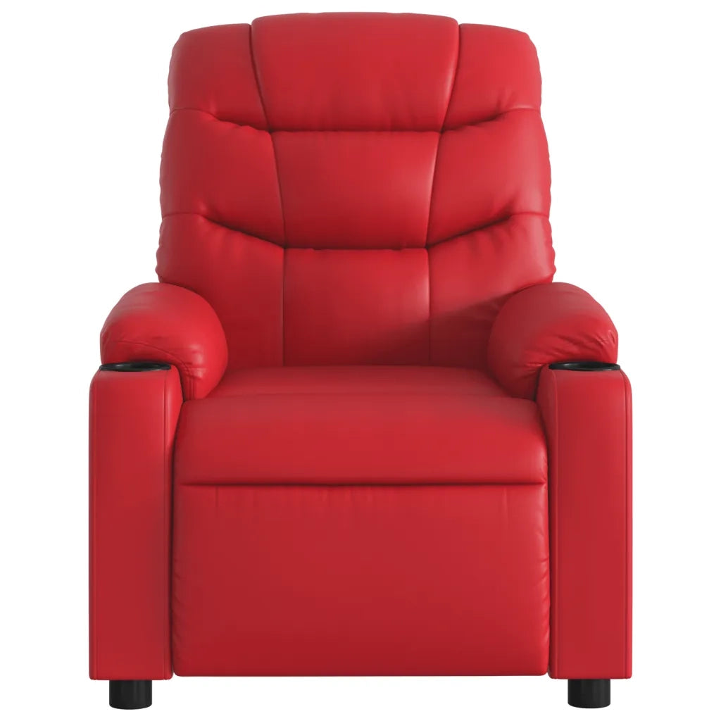 Divano Sedia-Poltrona Reclinabile Elettrica Rossa in Similpelle 536598