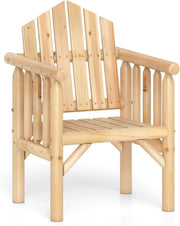 Sedia da giardino in legno, con braccioli e schienale alto, portata fino a 150 kg, per giardino, balcone, terrazza, piscina (naturale)