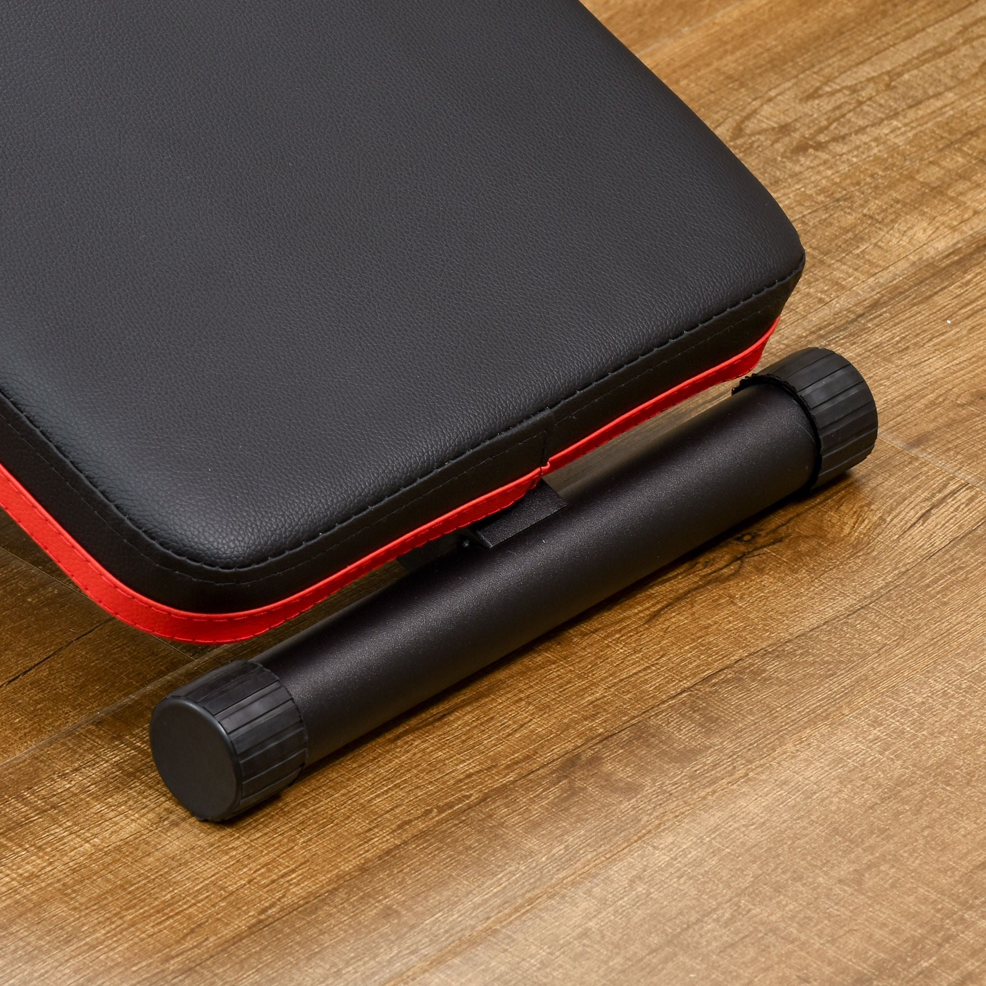 Panca Fitness per Addominali Pieghevole e Regolabile Multifunzione Nero e Rosso