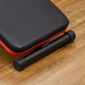 Panca Fitness per Addominali Pieghevole e Regolabile Multifunzione Nero e Rosso