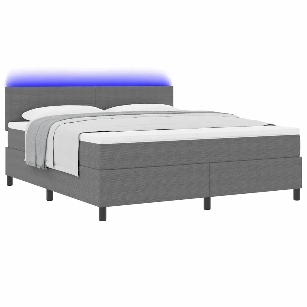 Letto a Sorgente LED Grigio chiaro e bianco 180 x 200 cm 3337611