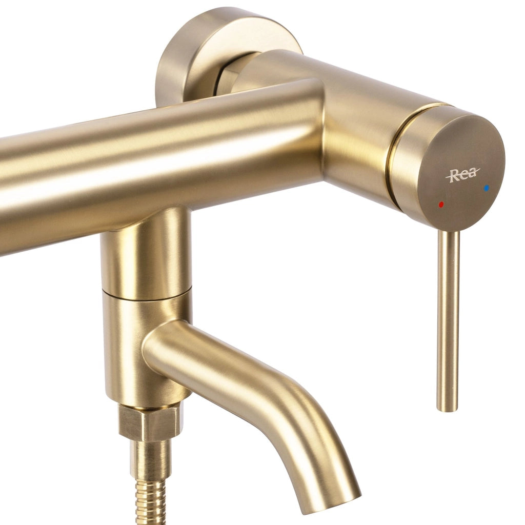 Rubinetto Da Vasca Rea Clif Brush Gold