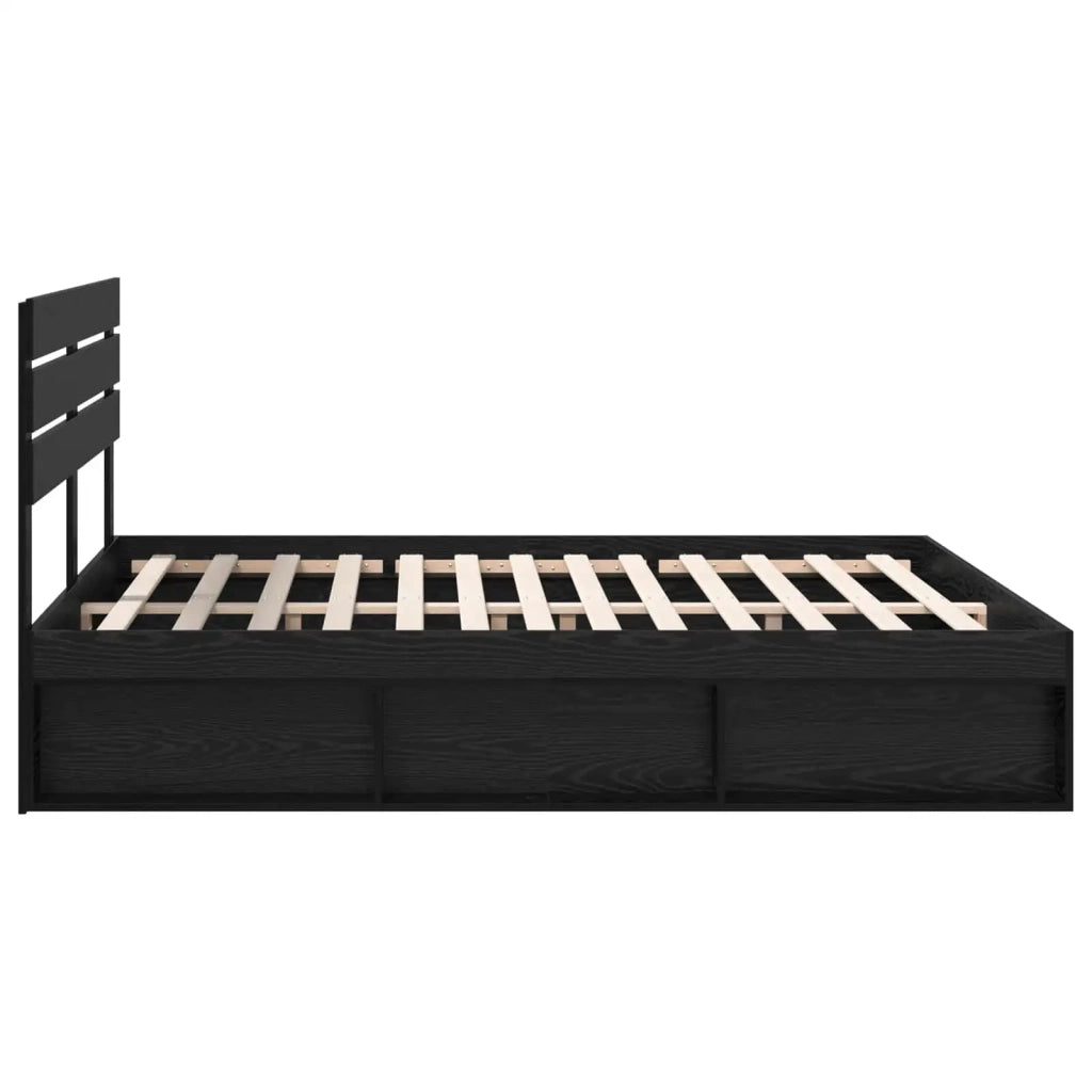 Struttura del letto Nero 200 x 200 cm Pino massello