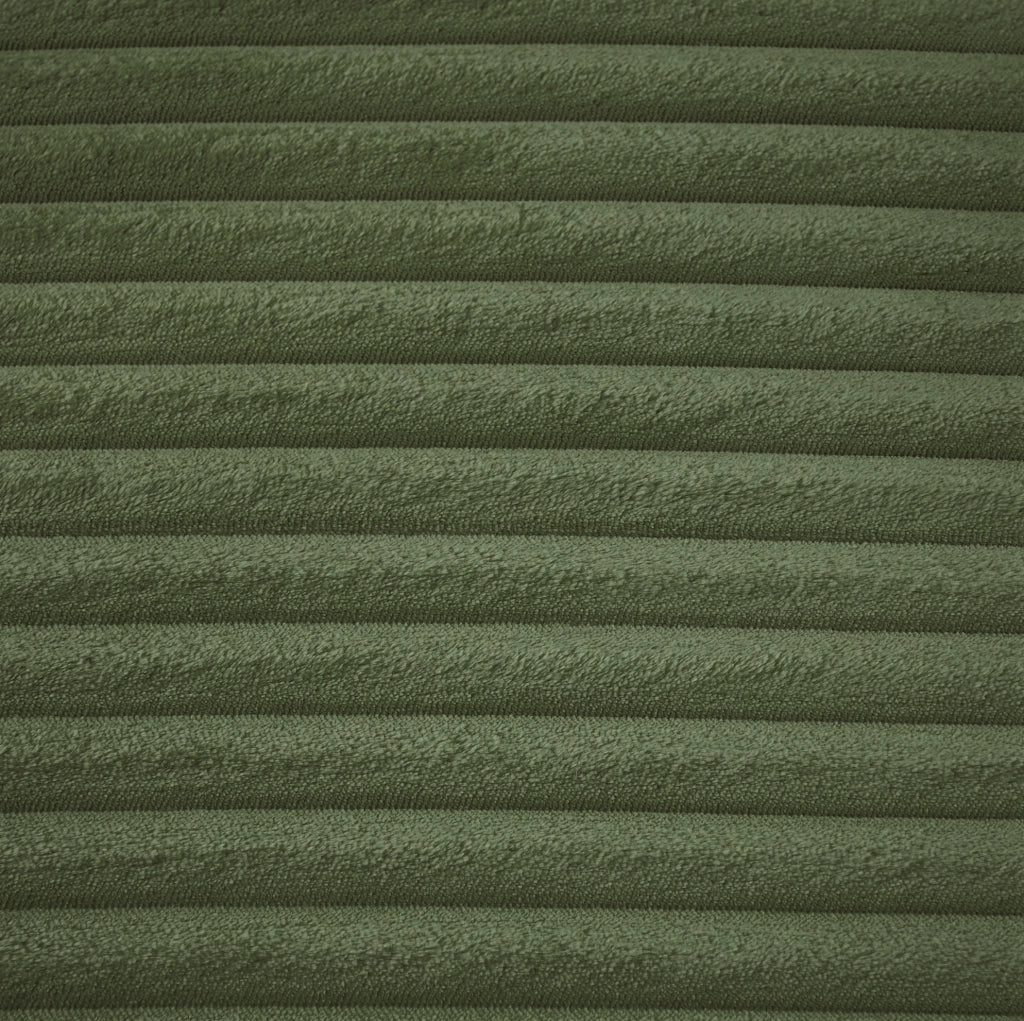 Divano chaise longue verde in tessuto a coste - senza montaggio