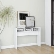 Tavolino Consolle Bianco 105x30x80 cm in Legno Multistrato 808305