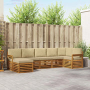 Set divano sezionale con cuscino 7 pcs Naturale e Beige 3375158
