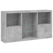 Buffet credenza cassettiera armadio mobile contenitore organizer per cucina soggiorno salotto con luci LED 181,5 x 37 x 100 cm grigio 02_0029986