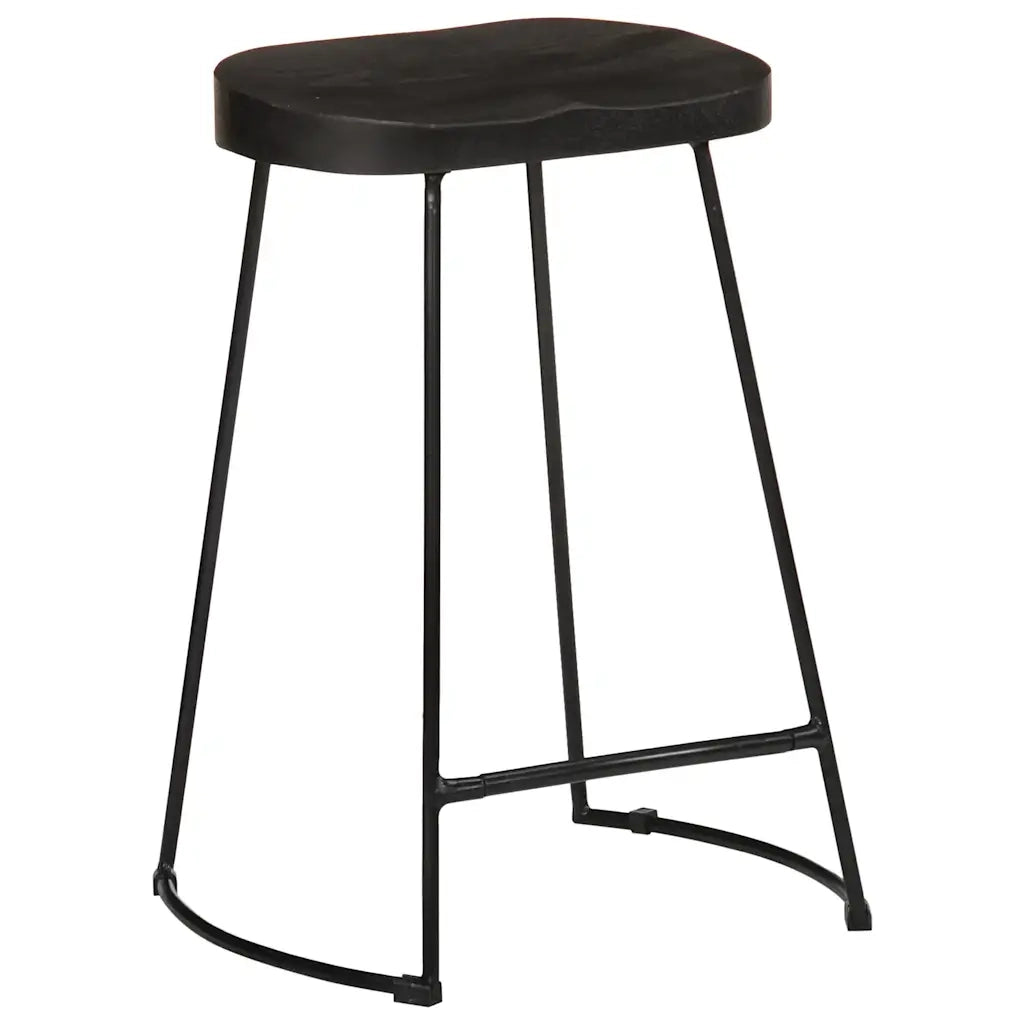 Sgabelli da Bar 2 pz Neri 45x40x62 cm Legno Massello di Mango 4013528