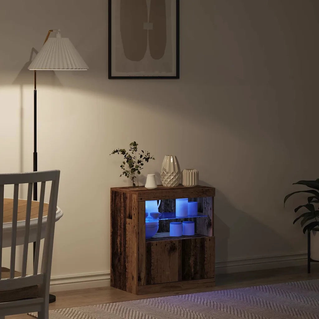 Credenza | Madia LED Marrone 60,5 x 37 x 67 cm Legno multistrato