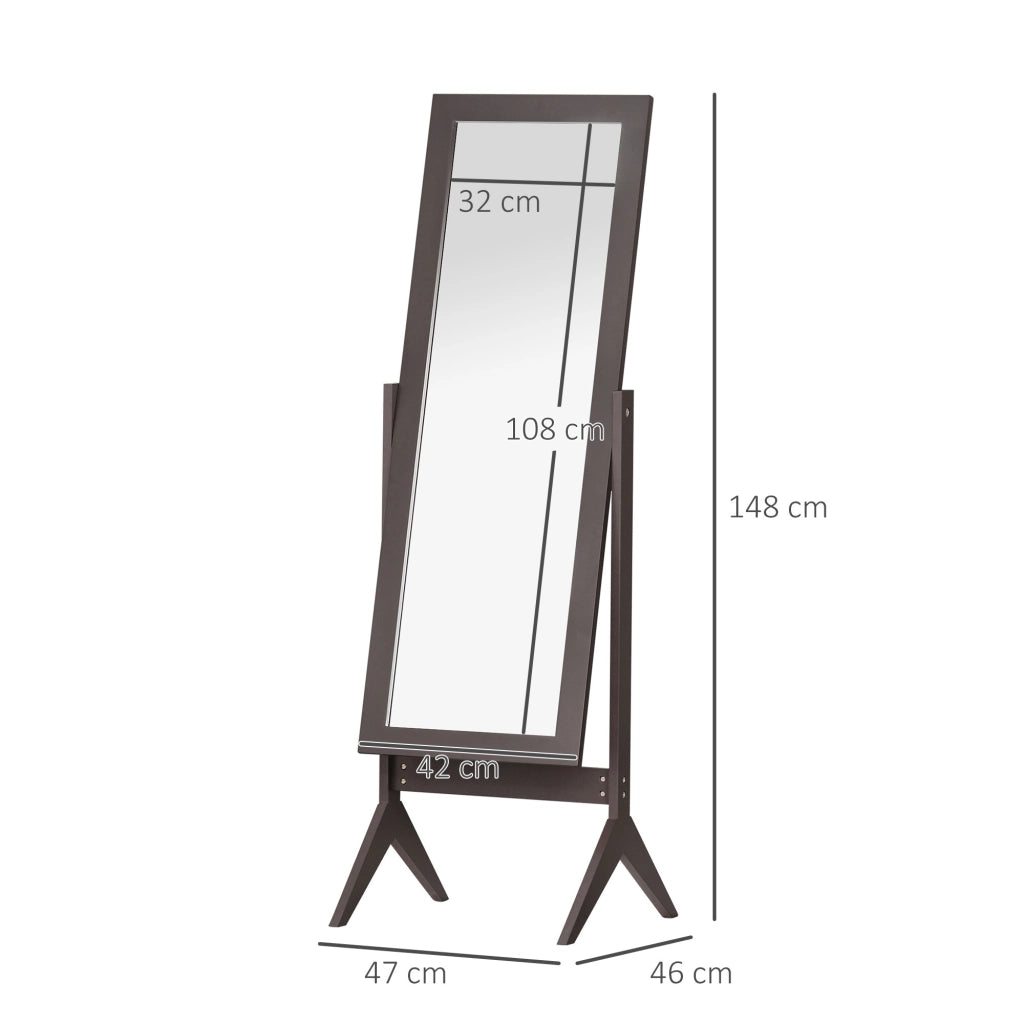 Specchio da parete intero corpo ¨C zephmum ¨C marrone 47x46x148 cm