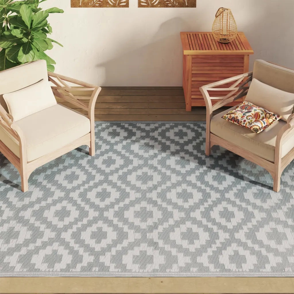 Tappeto da Esterni ARAKIL Grigio 160x230 cm in PP 368553