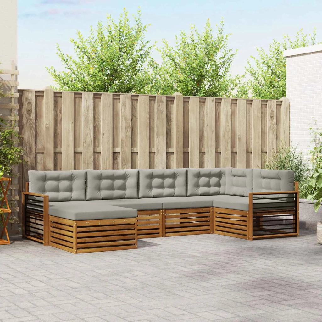 Set di divani da esterno 6 pcs Grigio Naturale e Chiaro 3373751