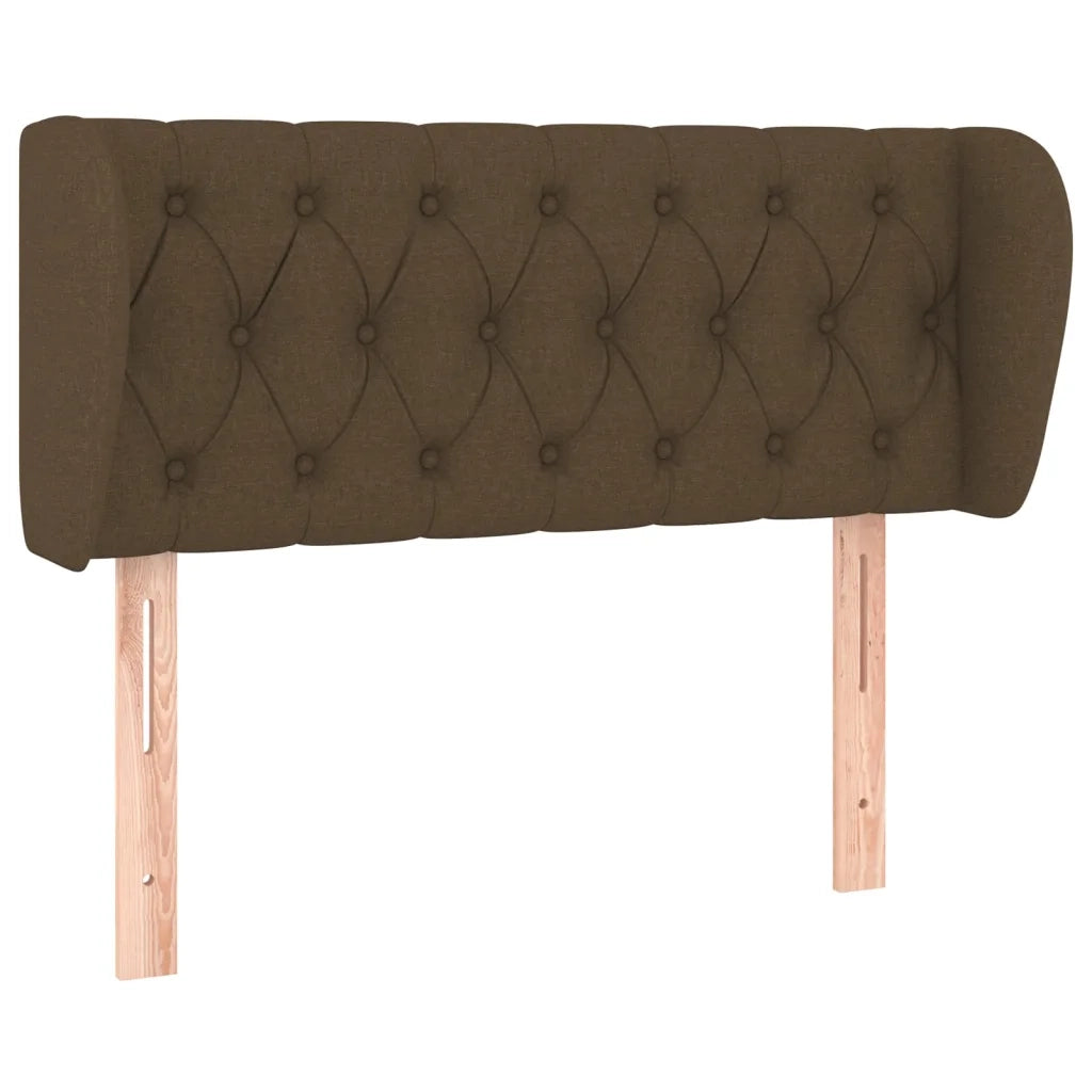 Testiera ad Orecchio-Testata con Orecchie Marrone Scuro 103x23x78/88 cm in Tessuto 301161