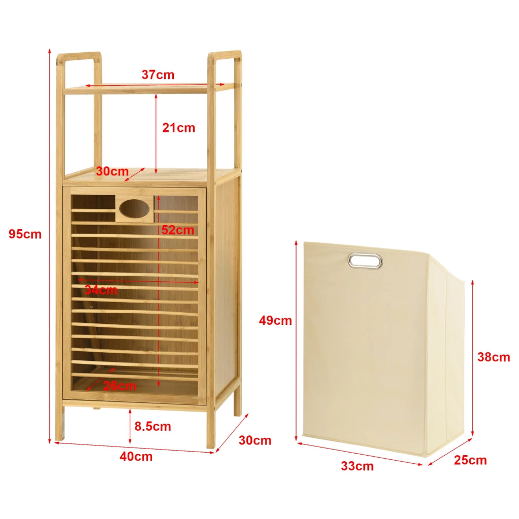 Mobiletto per lavanderia con sacco e ripiano Rendalen 40 x 30 x 95 cm 03_0008786