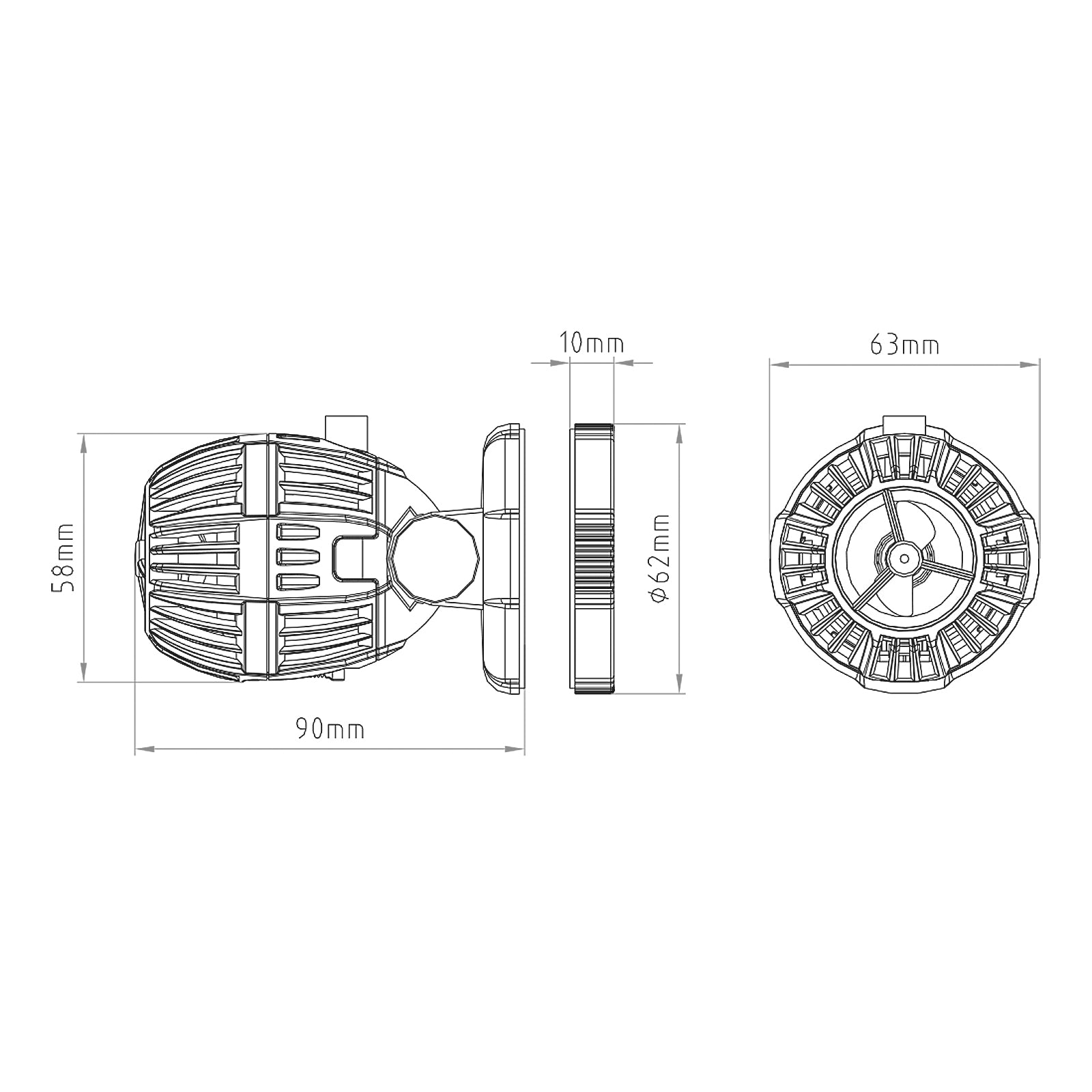 CW-110 Pompa di movimento con controller per acquari 500-4000l/h 10W Generatore di onde
