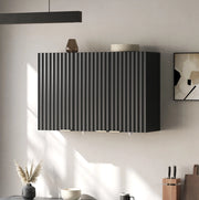 Pensile da parete con 3 ante in MDF nero; 90 x 29 x 60 cm
