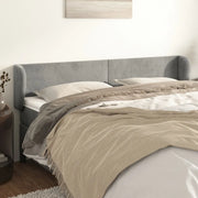 Testiera ad Orecchio-Testata con Orecchie Grigio Chiaro 183x23x78/88 cm in Velluto 231122