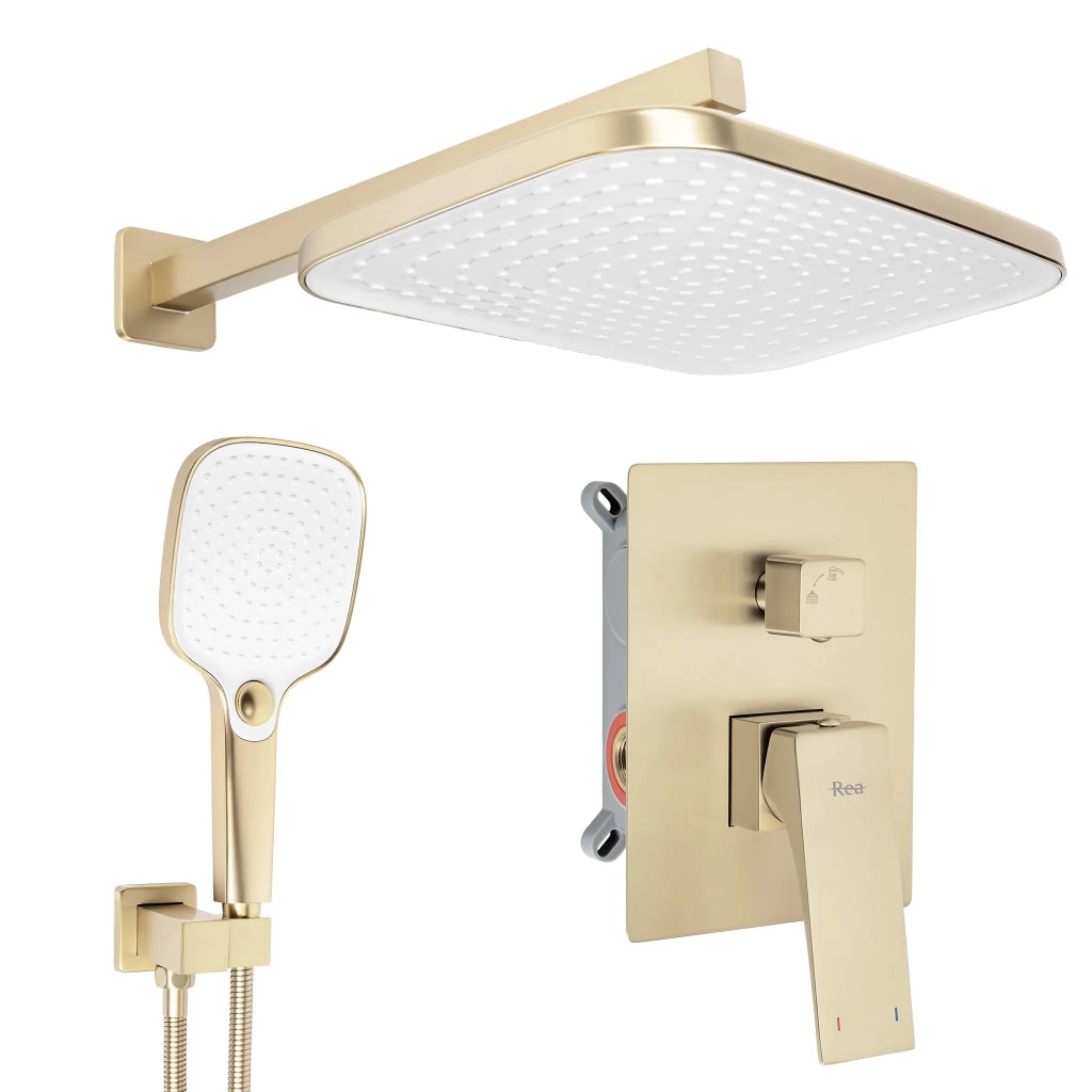 Set Doccia Da Incasso Rea Joe Brush Gold + Box