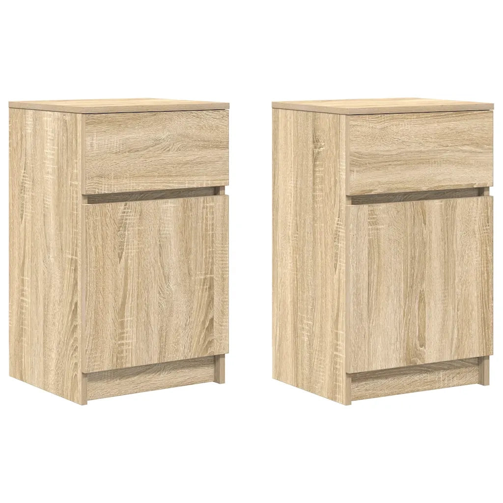 Comodini 2 pz Rovere Sonoma 39x35x65 cm in Legno Multistrato 861324