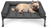 Honden letto all'aperto con alto soffitto, letto per cani con mesh ademendente e blaster rimovibile, nero 81 x 64 x 18 cm