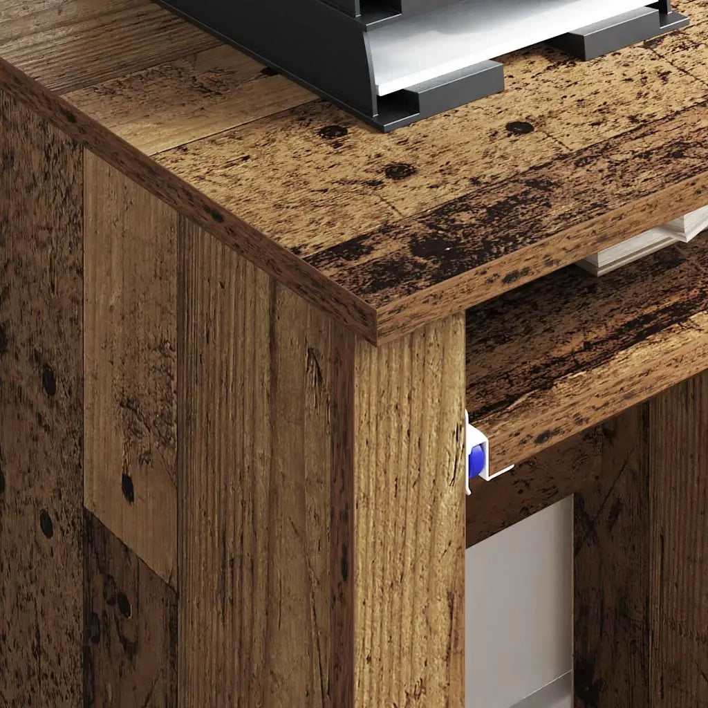 Scrivania | Tavolo da Ufficio con Ruote con cassetto Legno vecchio 91 x 50 x 77 cm