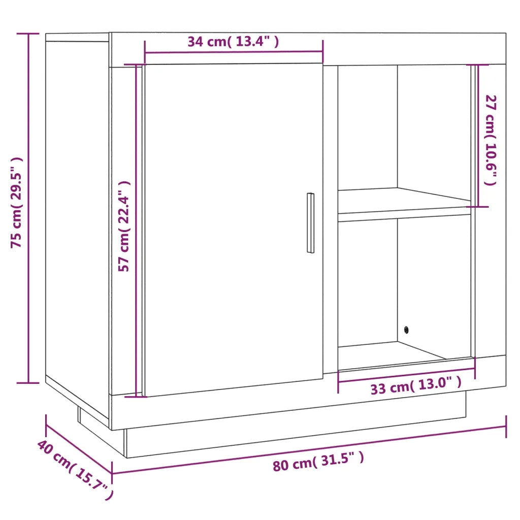 Credenza | Madia | Buffet da pranzo | Armadio da pranzo Rovere Sonoma 80x40x75 cm
